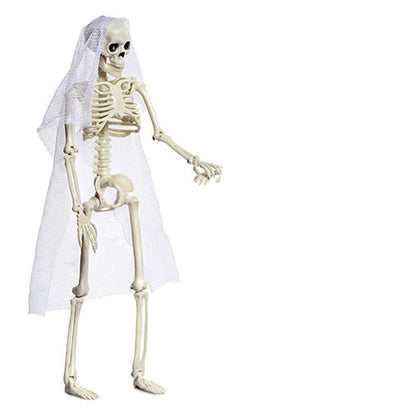 Plastic Halloween Skeleton Couple Props Wedding Veil Decor