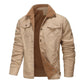 Warm Sturdy Men's Jacket - Trucker Cut, Sherpa Lined Cotton Canvas, For Fall And Winter