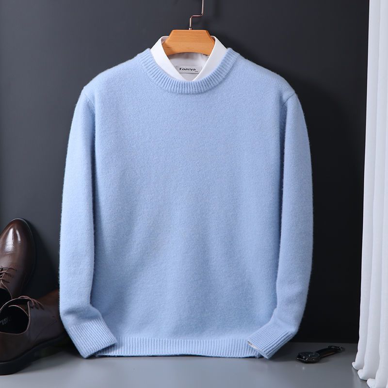 Plush Relaxed Men's Crewneck Sweater - Oversized Knit