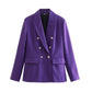 women's Fitted blazer - double-breasted, polished silhouette, polyester, autumn office wear