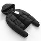 Women Warm Hooded Puffer Coat - Cropped Boxy Cotton Winter