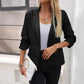 button-front, tailored, structured, polyester, office wear – Breathable women's blazer