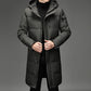 Light Cozy Men's Down Coat - Long Puffer, Goose Down