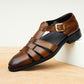 men's Breathable sandals - three-strap, genuine leather, for summer business casual
