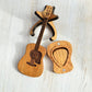 Organic Wood Guitar Pick Holder Case - Mini Acoustic Design for Musicians, Great Gift Idea