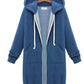 Cozy Warm Women’s Zip-Up Hoodie - Longline, For Cold Days
