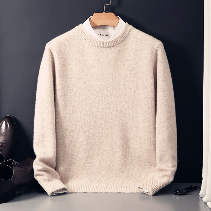 Plush Relaxed Men's Crewneck Sweater - Oversized Knit