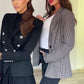 women's Fitted blazer - double-breasted, polished silhouette, polyester, autumn office wear