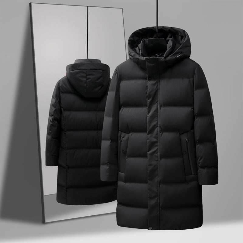 Men's Insulating Mid-Length Down Coat - Boxy, Polyester