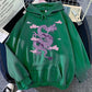 Men’s Warm Hoodie - Dragon Print Pullover, Polyester Casual