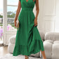 Elegant Black Ruffle Dress with Diaper Neckline, Plus Size Wedding Guest Formal Dress for Spring-4