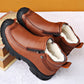 Mens Warm Ankle Boots - Zip Closure, PU Leather, Winter
