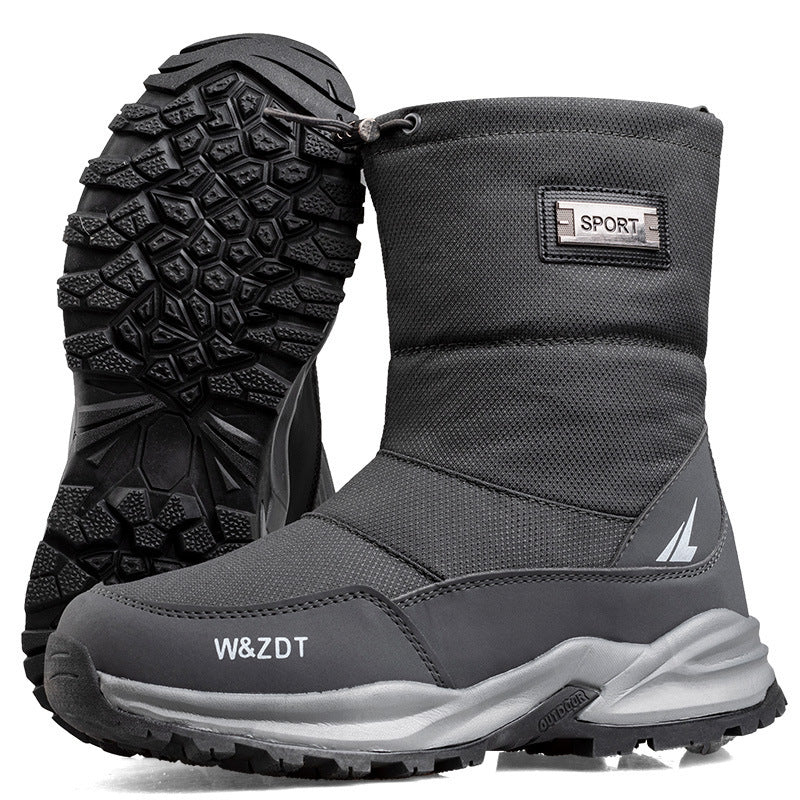 Water-Resistant Men's Snow Boots - Insulated Zipper, Mesh