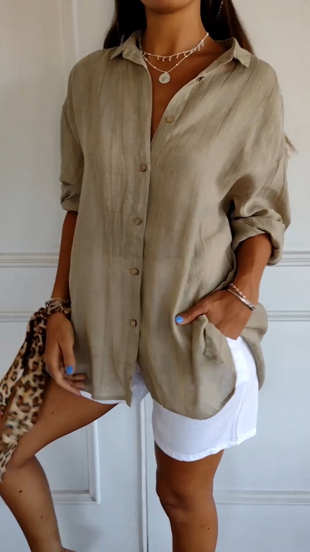 Variant image for Chic Women's Blouse with Flattering Cut, Versatile Style, Long Sleeve Summer Top for Women, Machine Washable-8