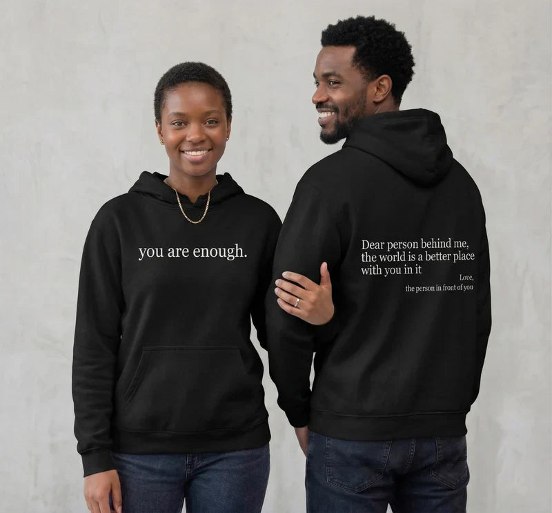 Unisex Warm Hoodie - Graphic Front-Pocket Hoodie With Back Print, Fleece-Lined, Casual Wear