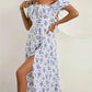 Variant image for A-Line Floral Summer Dress with Puffed Sleeves for Women - Lightweight Formal Wedding Guest Dresses in Yellow, Green, Pink, Blue-16
