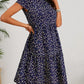 Variant image for Vintage Floral Wedding Guest Dress with Circular Neckline and Short Sleeves in Turquoise, Blue, and Burgundy-6