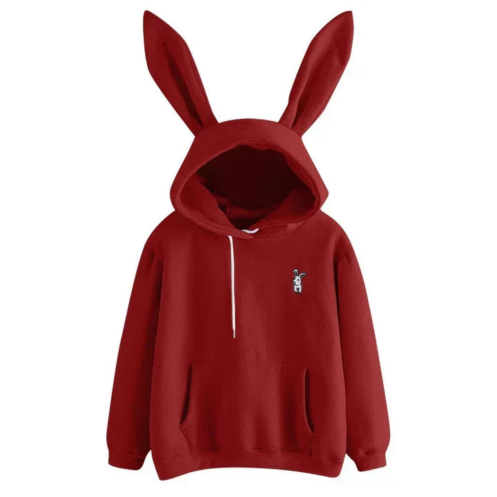 Cozy Oversized Women’s Rabbit Ear Hoodie - Fleece, Casual