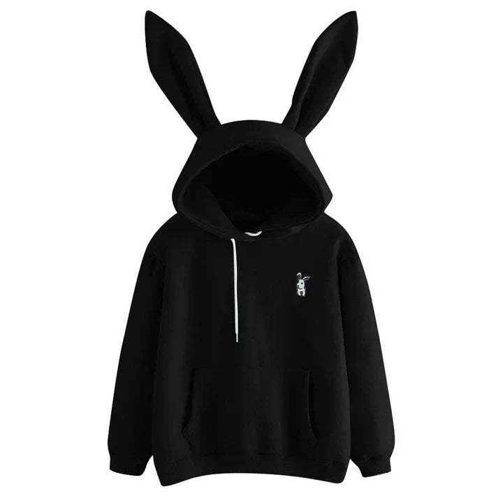 Cozy Oversized Women’s Rabbit Ear Hoodie - Fleece, Casual