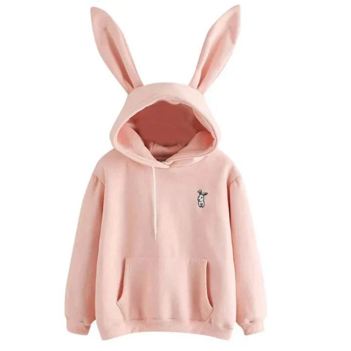 Cozy Oversized Women’s Rabbit Ear Hoodie - Fleece, Casual