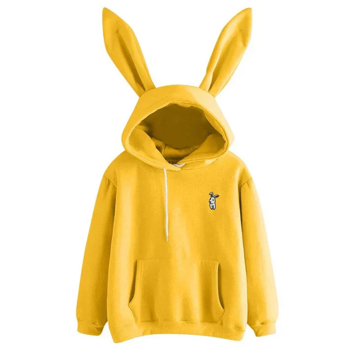 Cozy Oversized Women’s Rabbit Ear Hoodie - Fleece, Casual