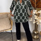 Elegant Women's Blouse with Geometric Pattern, Comfortable Stretch Cotton Summer Top for Versatile Styling-6