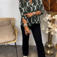 Elegant Women's Blouse with Geometric Pattern, Comfortable Stretch Cotton Summer Top for Versatile Styling-2