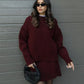 Plush Flattering Women’s Sweater Skirt Kit - Pullover Crewneck, Knit High-Waist A-Line Mini Skirt For Fall