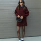 Plush Flattering Women’s Sweater Skirt Kit - Pullover Crewneck, Knit High-Waist A-Line Mini Skirt For Fall