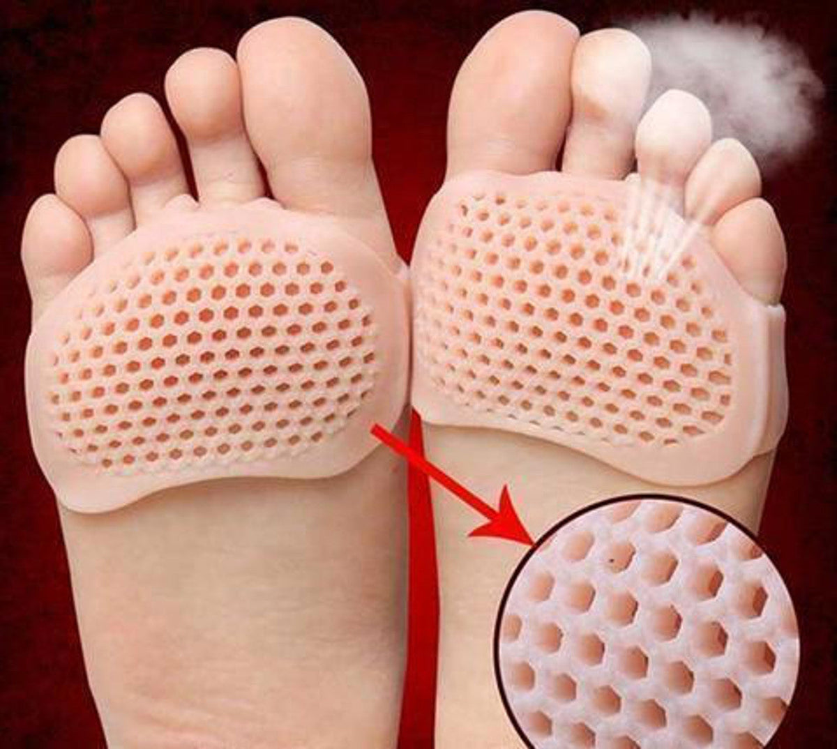 Metatarsal Pads Breathable Gel Forefoot Cushions Kit Of 2
