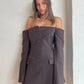 Tailored Off-Shoulder Blazer with Built-In Corset in Italian Suiting Fabric, Long Sleeve Elegant Fit-3