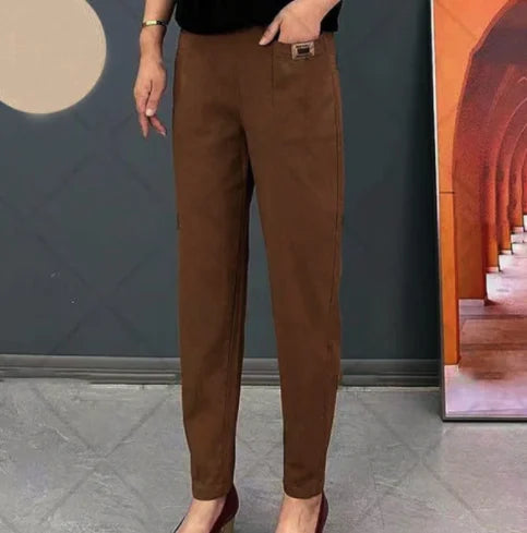 Variant image for Comfortable Women's Cotton Pants with Elastic Waistband, Relaxed Slim Fit, Multiple Colors Available-49
