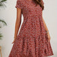 Variant image for Vintage Floral Wedding Guest Dress with Circular Neckline and Short Sleeves in Turquoise, Blue, and Burgundy-11