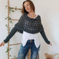 Plush Women’s Scarf - Openwork Rectangular, Knit, For Winter