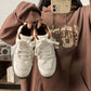 Light women's sneakers - casual campus mid-cut, suede, lamb cashmere lining for daily wear