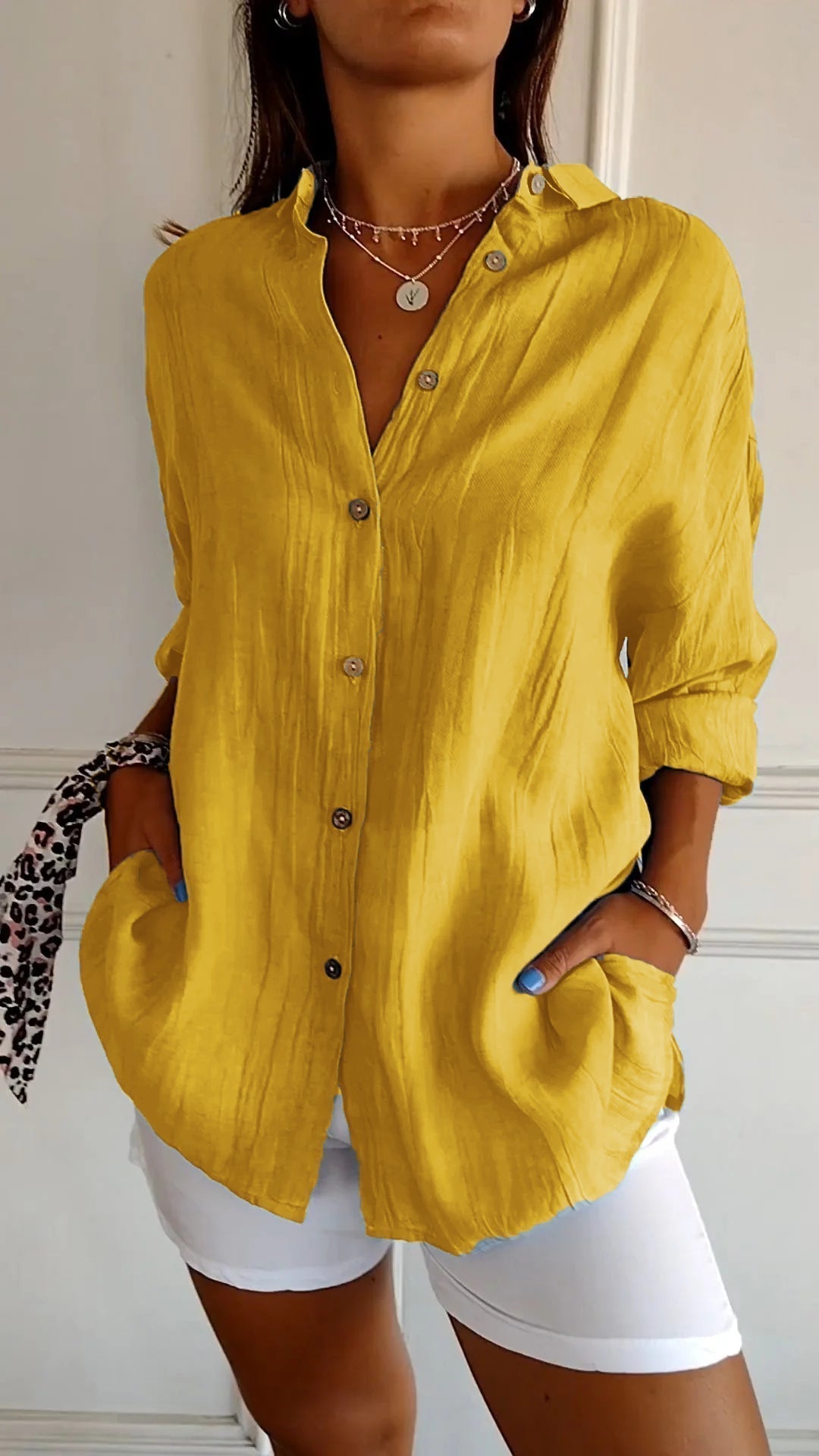 Variant image for Chic Women's Blouse with Flattering Cut, Versatile Style, Long Sleeve Summer Top for Women, Machine Washable-22