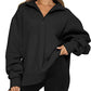 Light Women Zip Sweatshirt - Oversized Pullover Casual