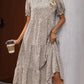 Boho Women's Dress with Puffed Sleeves, Gathered Design, Breathable Fabric, Available in Multiple Colors-2