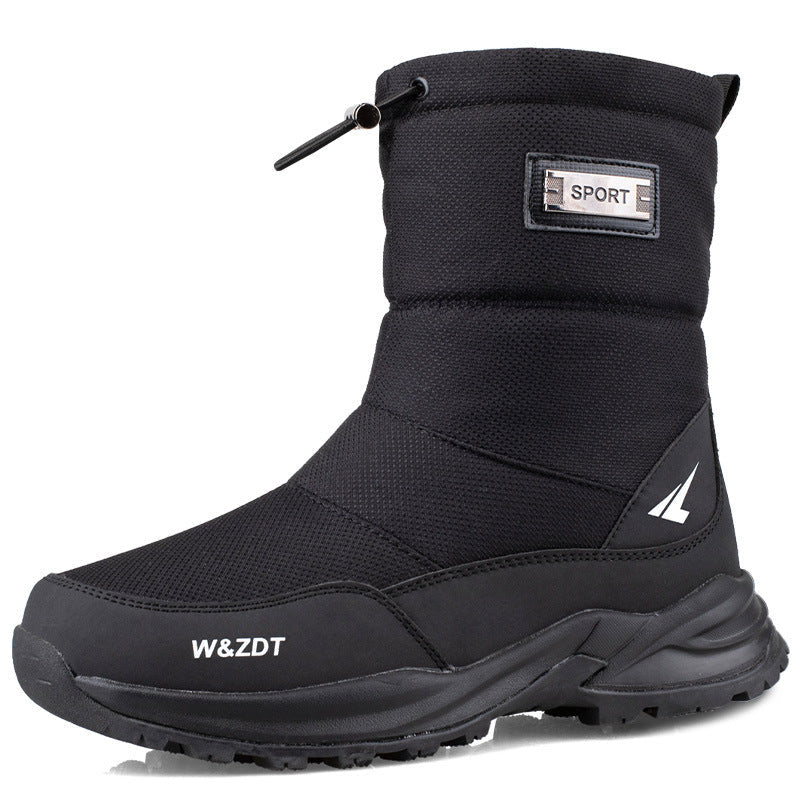 Water-Resistant Men's Snow Boots - Insulated Zipper, Mesh