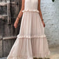 Elegant Halter Ruffle Floral Maxi Dress for Women, Lightweight Bohemian Long Dress, Flowing Fit-5