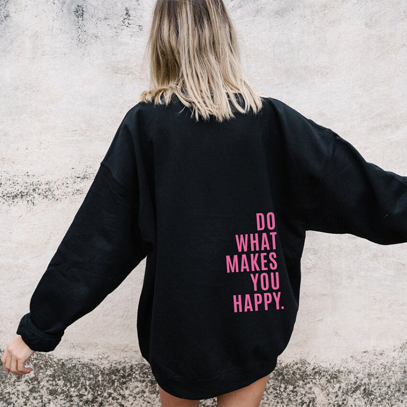 Women's Oversized Hoodie - Loose Back Print, Polyester