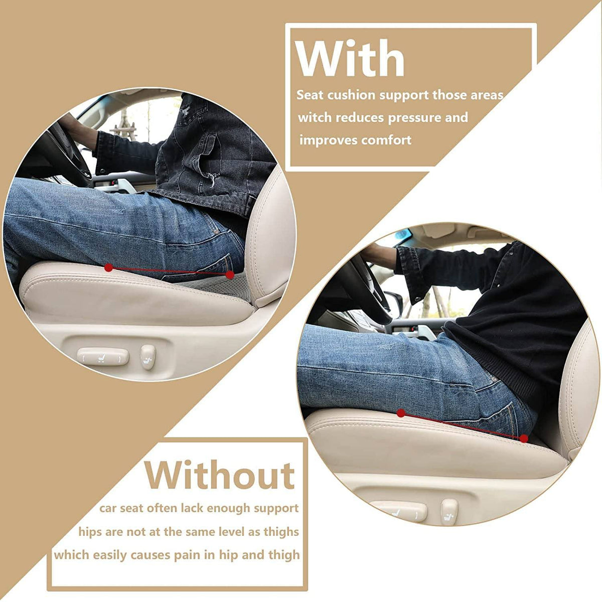 Seat Car Cushion Height Boosting Pad For Shorter Drivers