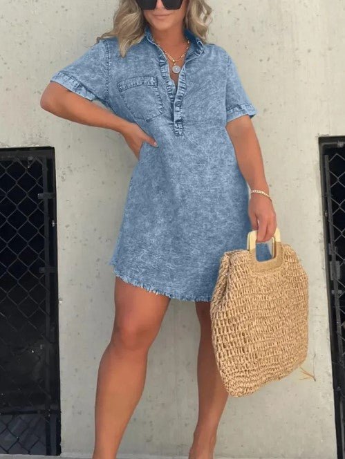 Variant image for Relaxed Denim Dress for Women, Comfortable Fit, Versatile Knee-Length Style for Casual and Semi-Formal Occasions-25