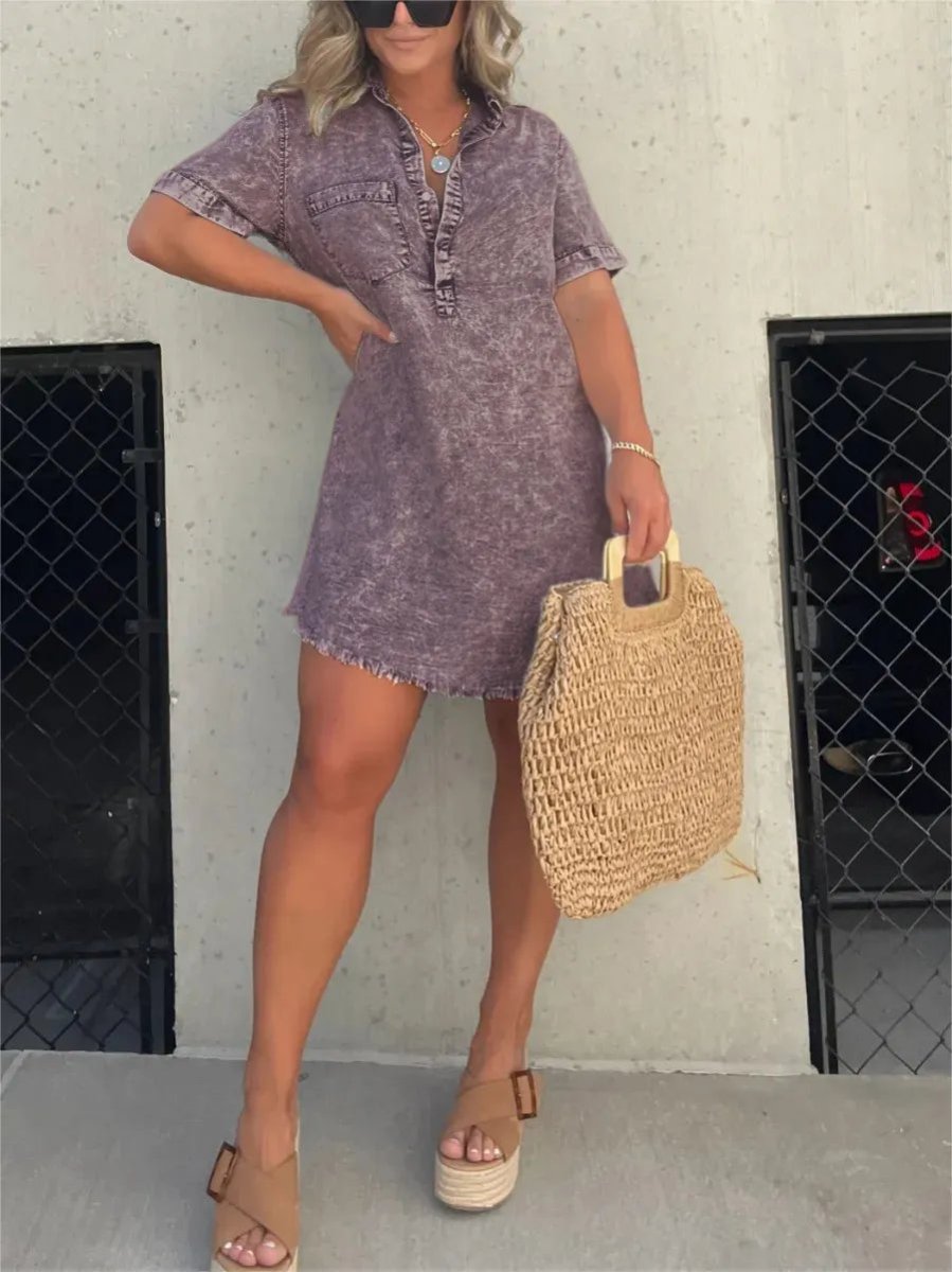 Variant image for Relaxed Denim Dress for Women, Comfortable Fit, Versatile Knee-Length Style for Casual and Semi-Formal Occasions-17