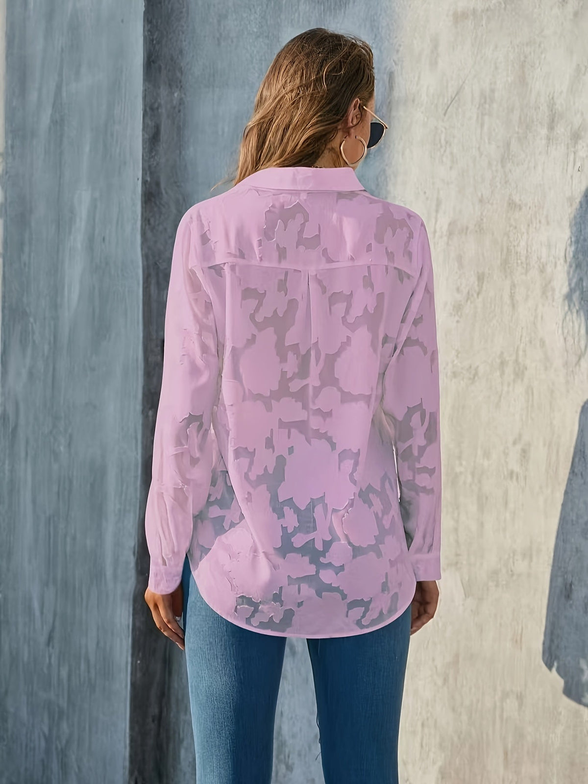 Stylish White Women's Blouse, Lightweight and Breathable Long Sleeve Top for Summer Wear, Flattering Fit-6