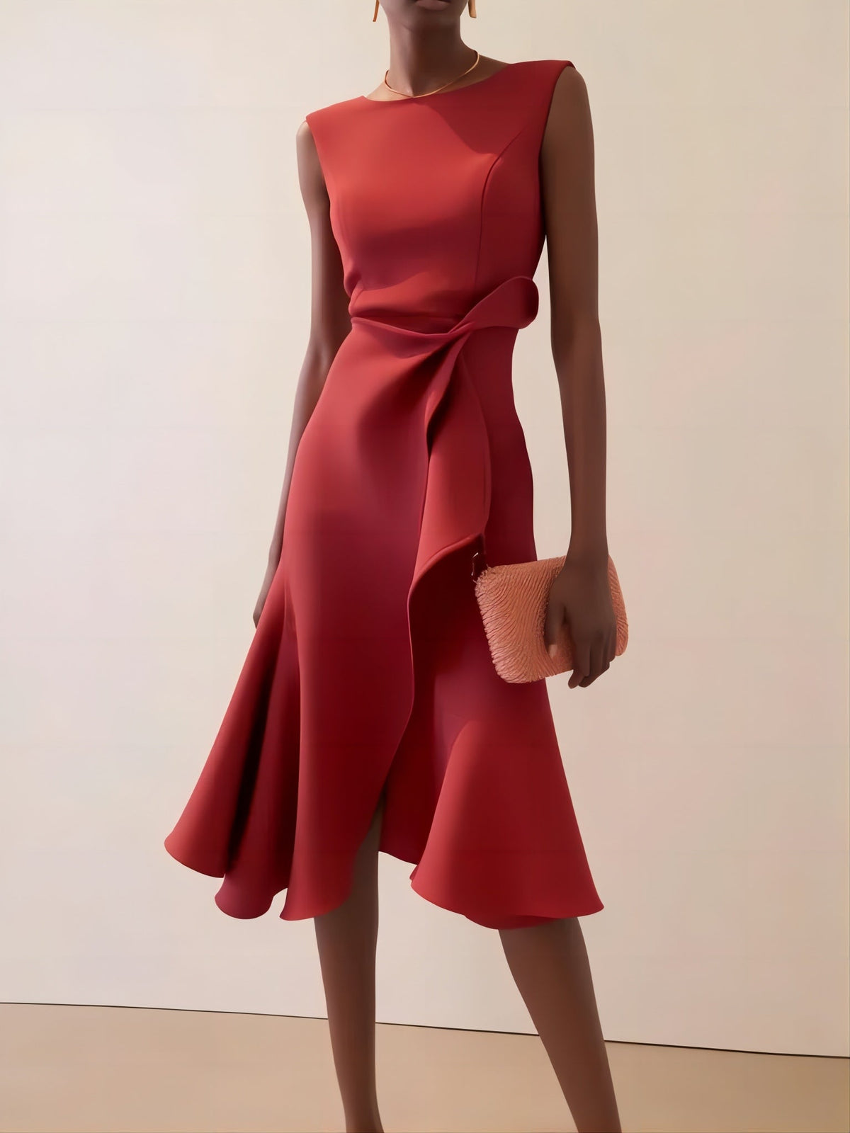 Light, flattering women’s dress - A-line waist-twist, polyester, for daily wear and semi-formal occasions