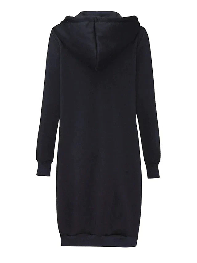 Cozy Warm Women’s Zip-Up Hoodie - Longline, For Cold Days