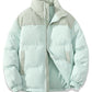 Unisex Insulating Puffer Coat - Stand Collar, Cotton