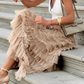 Elegant Pleated Midi Skirt in Lightweight Polyester for Formal and Stylish Occasions-3