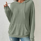 Plush Relaxed Women's Hooded Pullover - Ribbed Knit, Casual